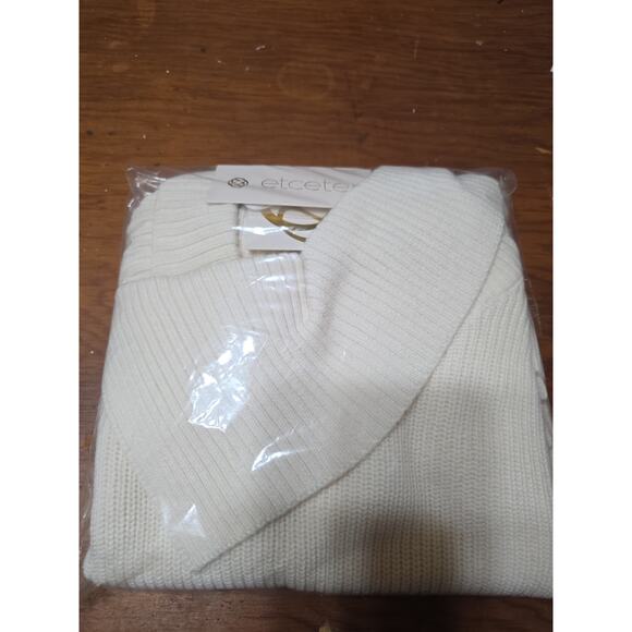 NWT Etcetera Wool Blend Sweater – Small – Winter White, Asymmetric Collar - Picture 15 of 15